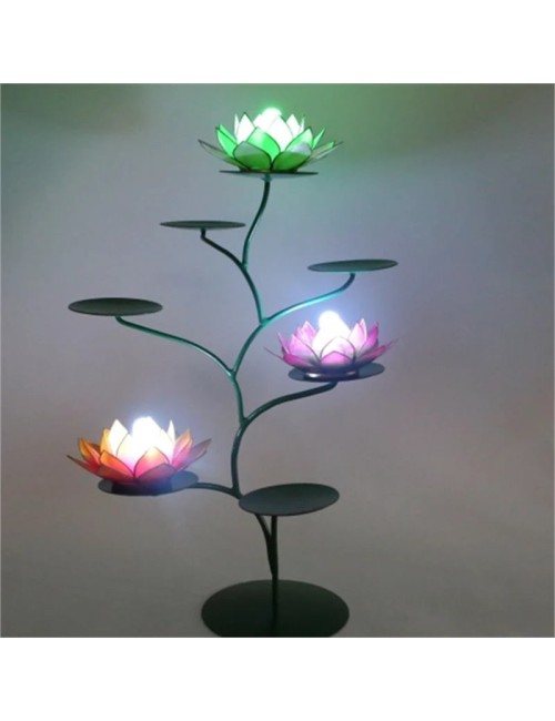 Teelichthalter - Chakra Baum /Teelicht Ständer - Grün - mit 7 Armen ca.  57x35cm