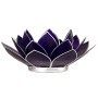 Teelichthalter - Capiz Muschel - Lotus Licht - Chakra - 7stes - Violett mit Silber - ca. 13,5x5,5 cm