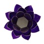 Teelichthalter - Capiz Muschel - Lotus Licht - Chakra - 7stes - Violett mit Silber - ca. 13,5x5,5 cm