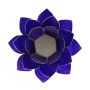 Teelichthalter - Capiz Muschel - Lotus Licht - Chakra - 6stes - Indigo mit Silber - ca. 13,5x5,5 cm