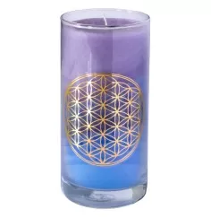Kerze - Sky Blume des Lebens - im Glas - Stearin - ca.14cm