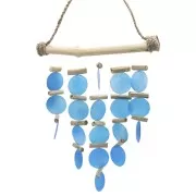 Hängende Dekoration - Windspiel - Copi - Capiz-Muscheln & Treibholz - Meeresblau - ca. 31x20cm