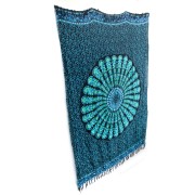 Sarong - Wickeltuch - Pfau - Viskose - Blau/Türkis - ca. 140x100 cm