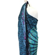 Sarong - Wickeltuch - Pfau - Viskose - Blau/Türkis - ca. 140x100 cm