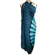 Sarong - Wickeltuch - Pfau - Viskose - Blau/Türkis - ca. 140x100 cm