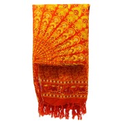 Sarong - Wickeltuch - Mandala - Viskose - Orange/Grün - ca. 140x100 cm