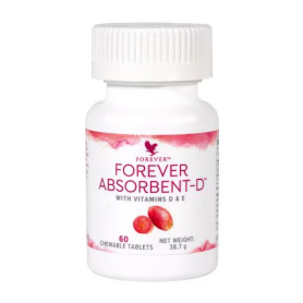 Forever - Forever Absorbent-D - Nahrungsergänzungsmittel mit Vitamin D & E - 60 Kautabletten