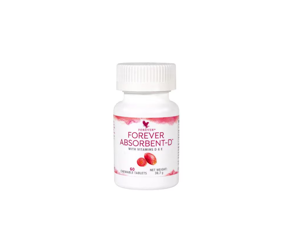 Forever - Forever Absorbent-D - Nahrungsergänzungsmittel mit Vitamin D & E - 60 Kautabletten