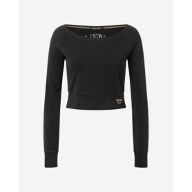 Spirit of OM - Longsleeve Crop Shirt - schwarz