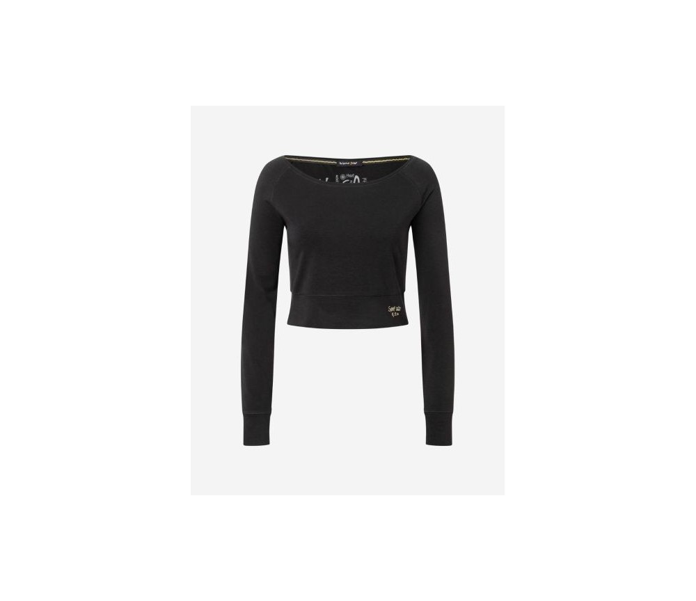 Spirit of OM - Longsleeve Crop Shirt - schwarz