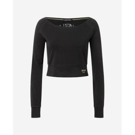 Spirit of OM - Longsleeve Crop Shirt - schwarz