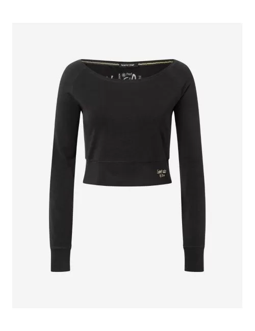 Spirit of OM - Longsleeve Crop Shirt - schwarz