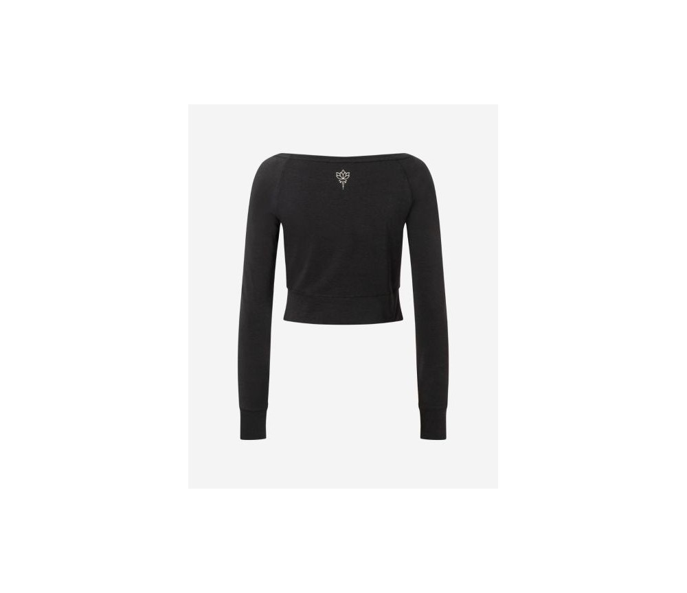 Spirit of OM - Longsleeve Crop Shirt - schwarz