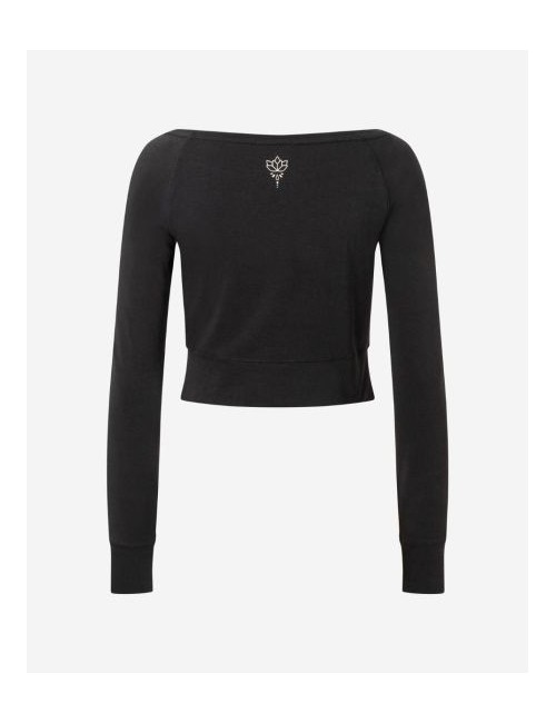 Spirit of OM - Longsleeve Crop Shirt - schwarz