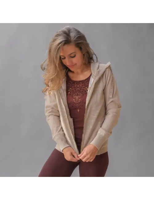 Spirit of OM - Sweatjacke Damen - sand-nature