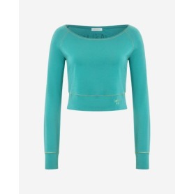 Spirit of OM - Longsleeve Crop Shirt Bambus - green