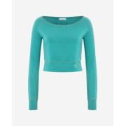 Spirit of OM - Longsleeve Crop Shirt Bambus - green