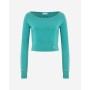 Spirit of OM - Longsleeve Crop Shirt Bambus - green