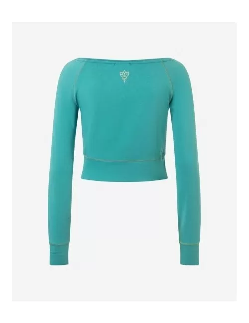 Spirit of OM - Longsleeve Crop Shirt Bambus - green