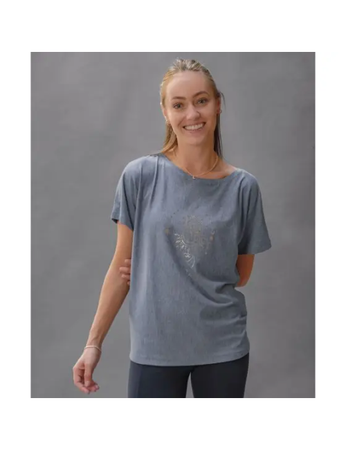 Spirit of OM - Shirt women - blue melange gold