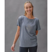 Spirit of OM - Shirt women - blue melange gold