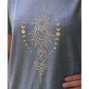 Spirit of OM - Shirt women - blue melange gold