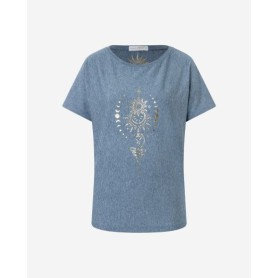 Spirit of OM - Shirt women - blue melange gold