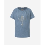 Spirit of OM - Shirt women - blue melange gold