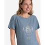 Spirit of OM - Shirt women - blue melange gold