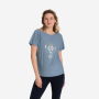 The Spirit of OM - Shirt - women - blue-melange-gold