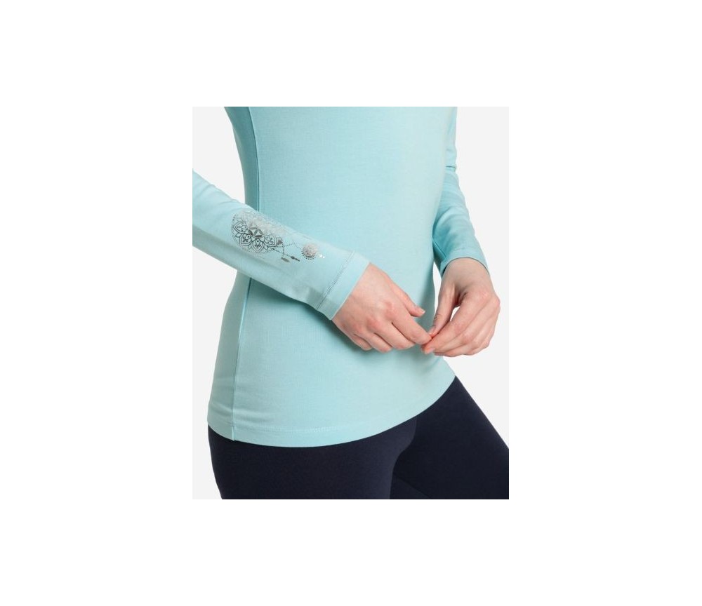 Spirit of OM - Langarm-Shirt Bambus - blue-breeze