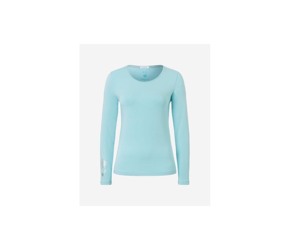 Spirit of OM - Langarm-Shirt Bambus - blue-breeze