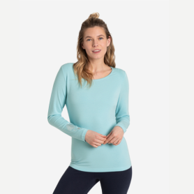 Spirit of OM - Langarm-Shirt Bambus - blue-breeze