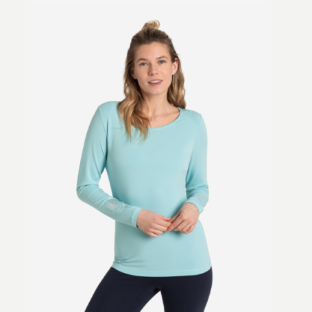 Spirit of OM - Langarm-Shirt Bambus - blue-breeze