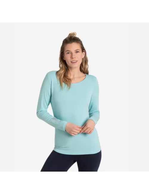 Spirit of OM - Langarm-Shirt Bambus - blue-breeze