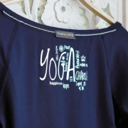 Spirit of OM - Longsleeve Crop Shirt Bambus - dunkelblau