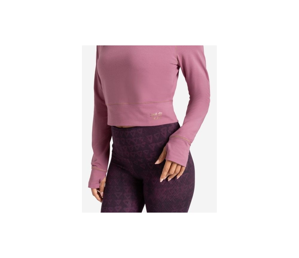 Spirit of OM - Longsleeve Crop Shirt Bambus - amethyst