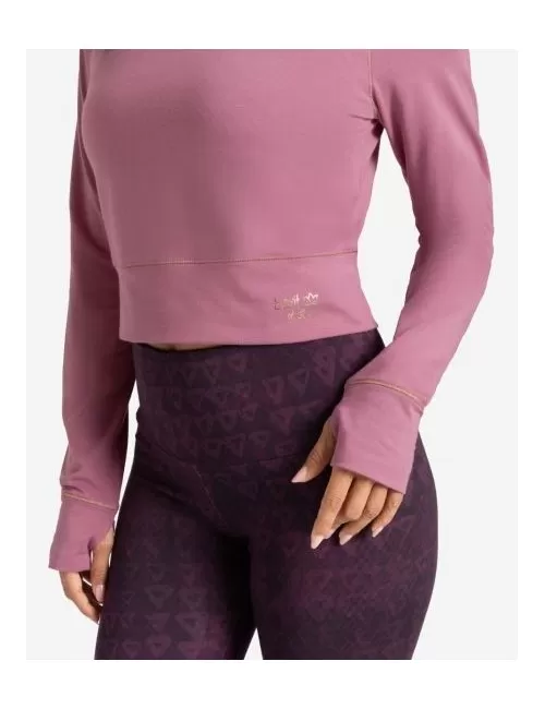 Spirit of OM - Longsleeve Crop Shirt Bambus - amethyst