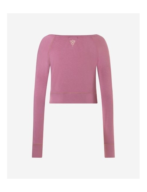 Spirit of OM - Longsleeve Crop Shirt Bambus - amethyst