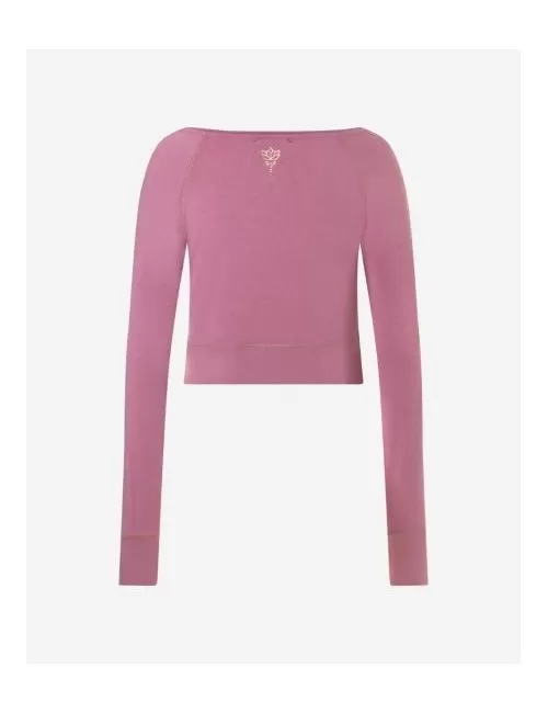 Spirit of OM - Longsleeve Crop Shirt Bambus - amethyst