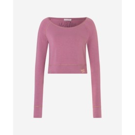 Spirit of OM - Longsleeve Crop Shirt Bambus - amethyst