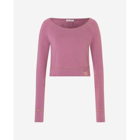 Spirit of OM - Longsleeve Crop Shirt Bambus - amethyst