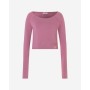 Spirit of OM - Longsleeve Crop Shirt Bambus - amethyst