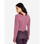 Spirit of OM - Longsleeve Crop Shirt Bambus - amethyst