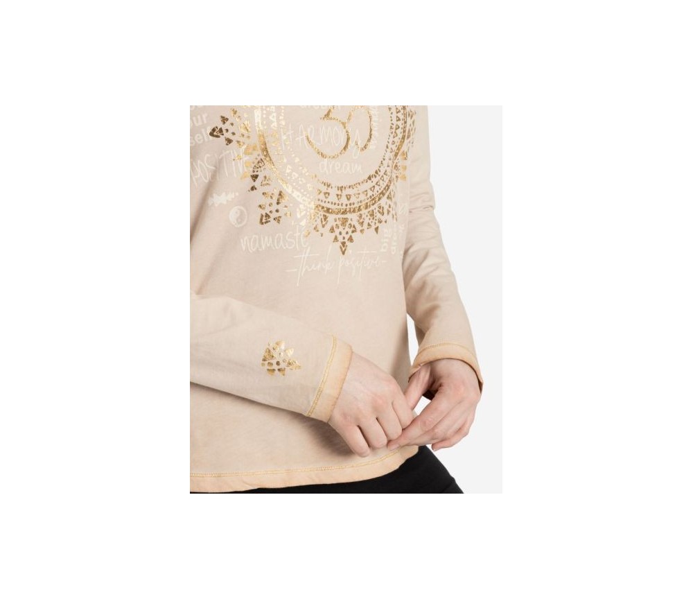 Spirit of OM - Langarm-Shirt OM Mandala - sand