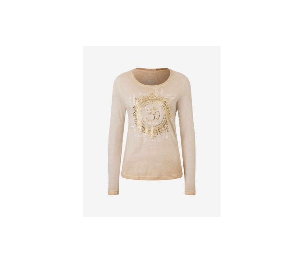 Spirit of OM - Langarm-Shirt OM Mandala - sand