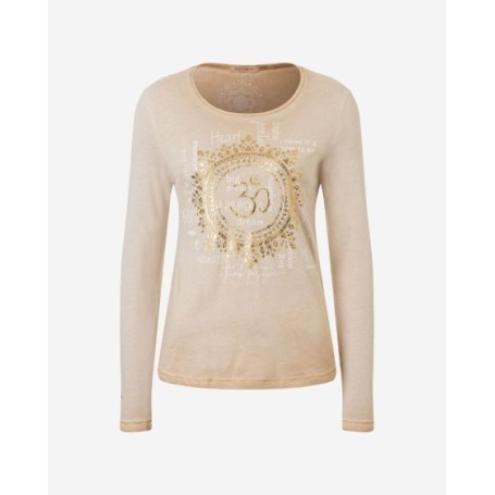 Spirit of OM - Langarm-Shirt OM Mandala - sand