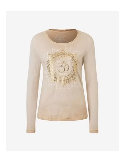 Spirit of OM - Langarm-Shirt OM Mandala - sand