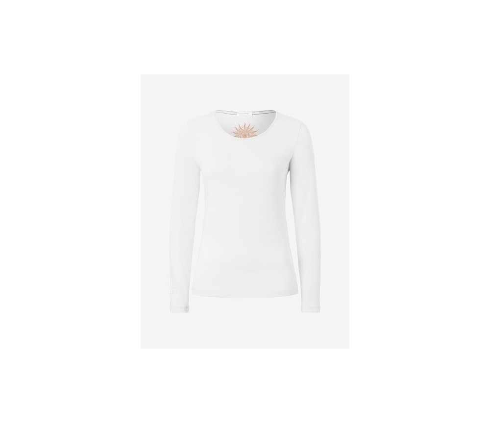 Spirit of OM - Langarm-Shirt Mabu Chakra - weiß