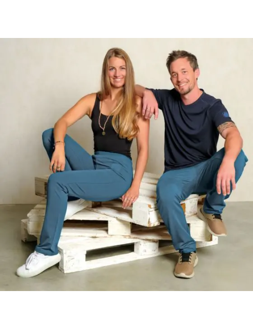 Spirit of OM - Wellnesshose Unisex - jeansblau